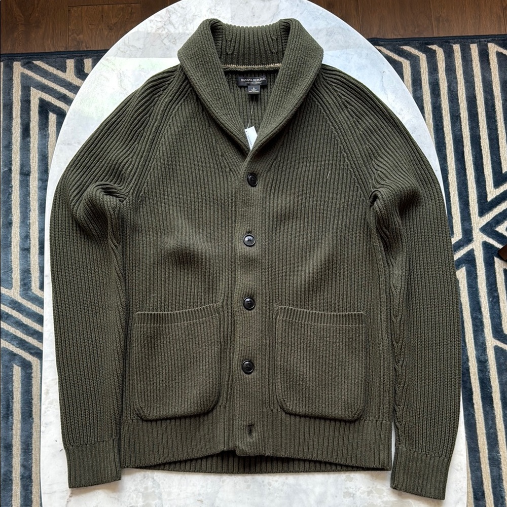 Banana Republic Olive Green Cardigan Sweater
